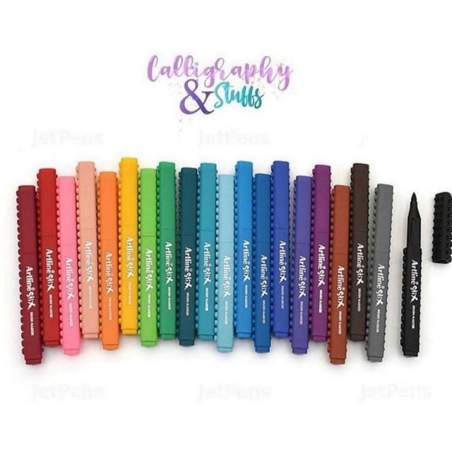 Artline stix brush markers