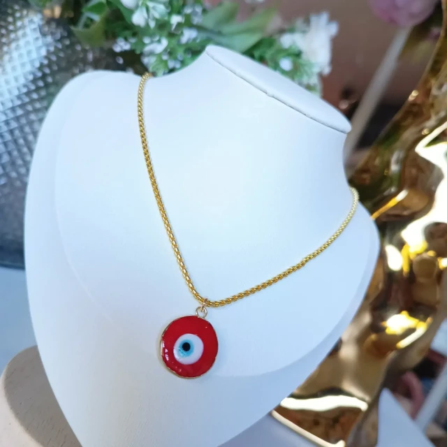 Collares de oro laminado de 14K Ojo turco 
