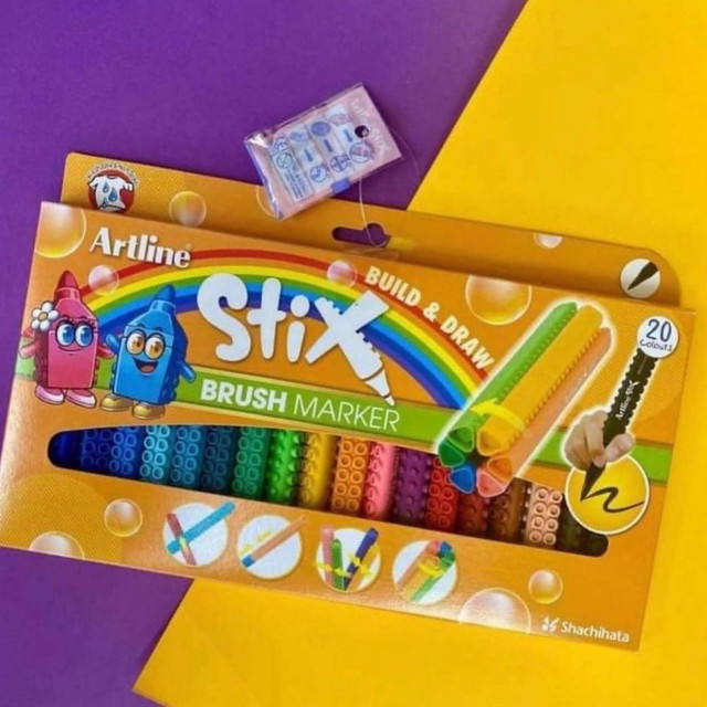 Artline stix brush markers