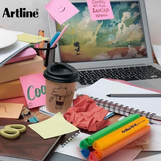 Artline stix brush markers